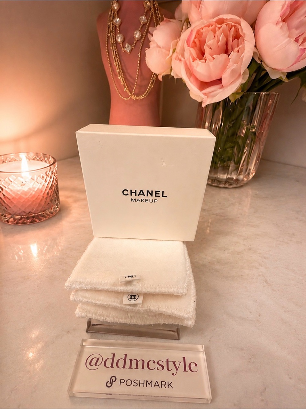 Made for CHANEL MAKEUP Cream Cotton Makeup Remover Cloths Towelettes GWP